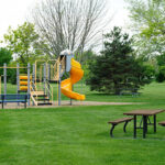 City park in the spring time